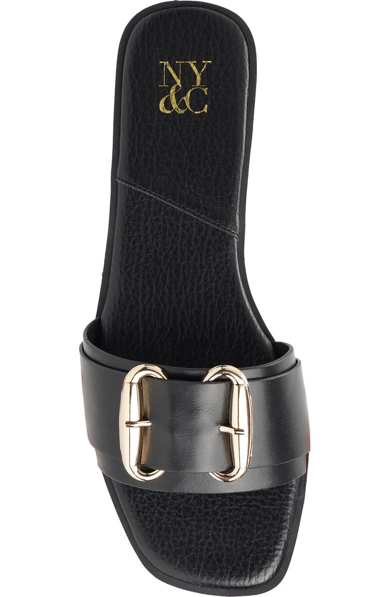 NEW YORK AND COMPANY Wenda Buckle Slide Sandal, Alternate, color, Black
