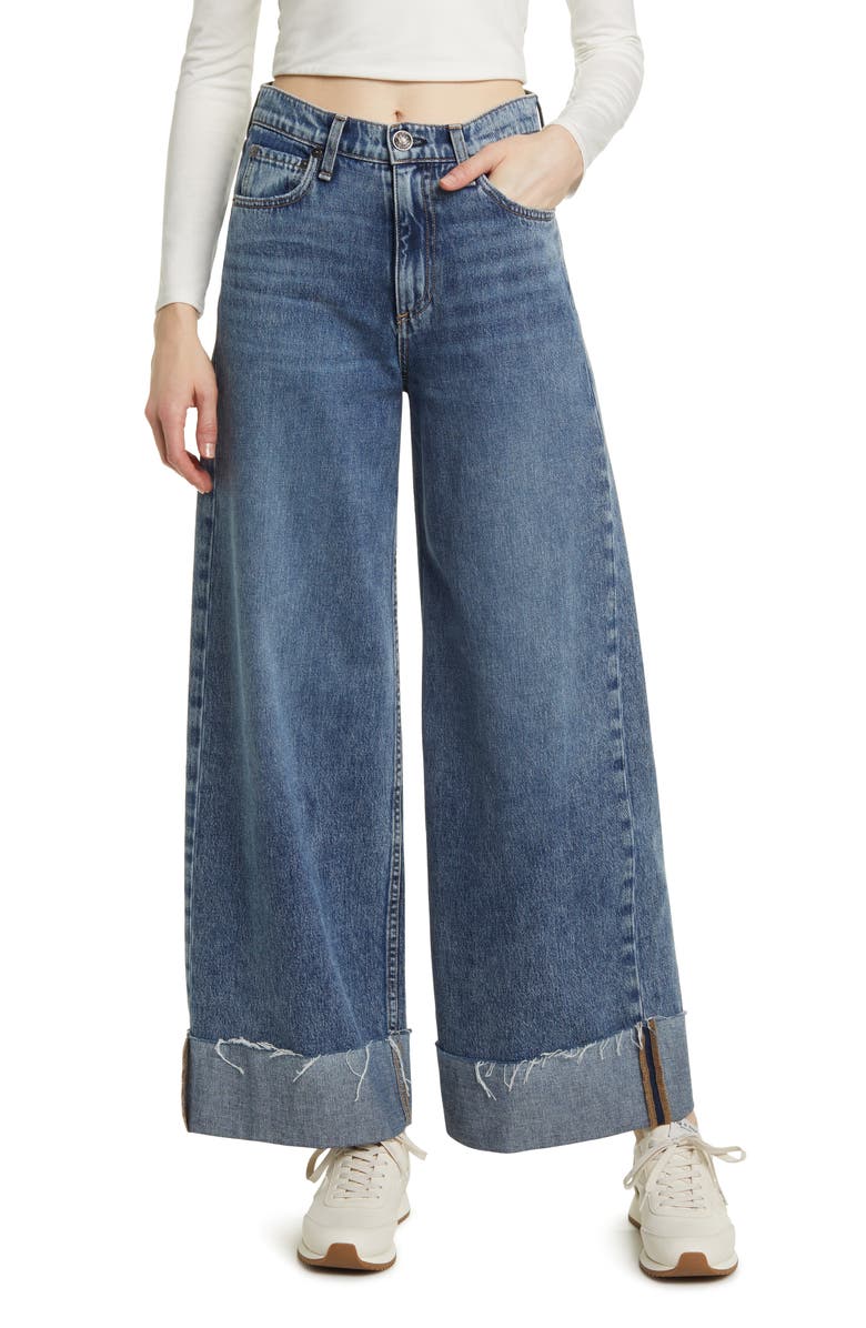 rag & bone Sofie Cuffed High Waist Wide Leg Jeans, Main, color, 