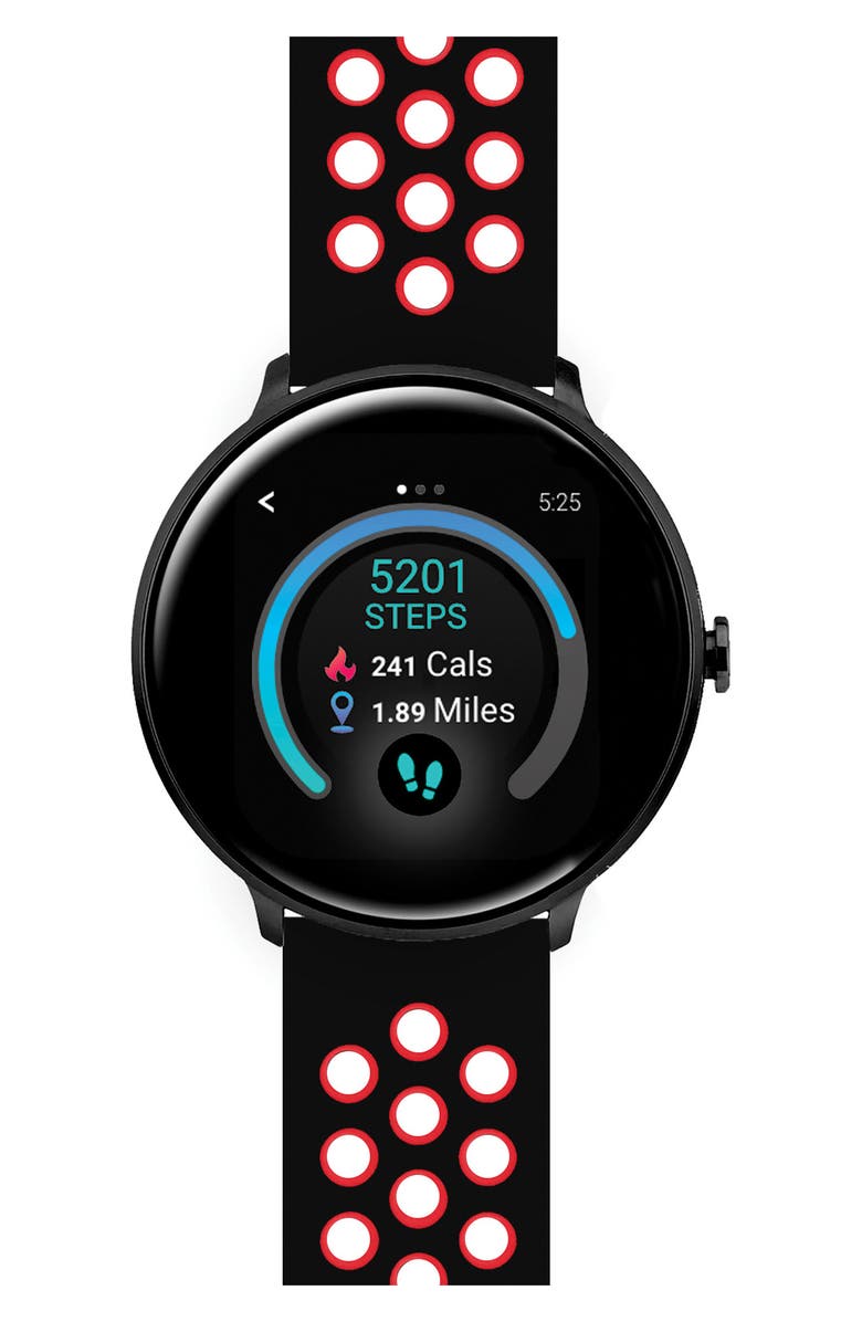 I TOUCH Sport 3 Black Case Black/Red Perforated Strap Touchscreen Smartwatch, 45mm, Alternate, color, 