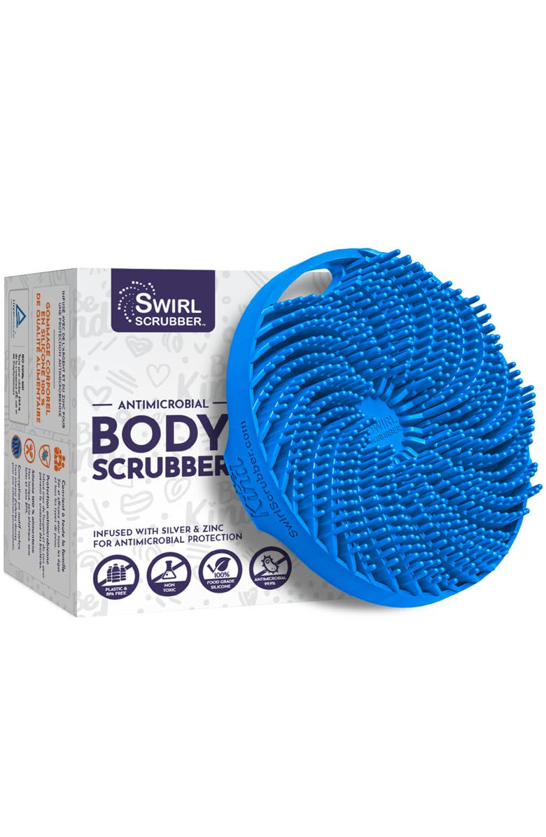 Swirl Scrubber Antimicrobial Silicone Body Scrubber, Main, color, Multicolored