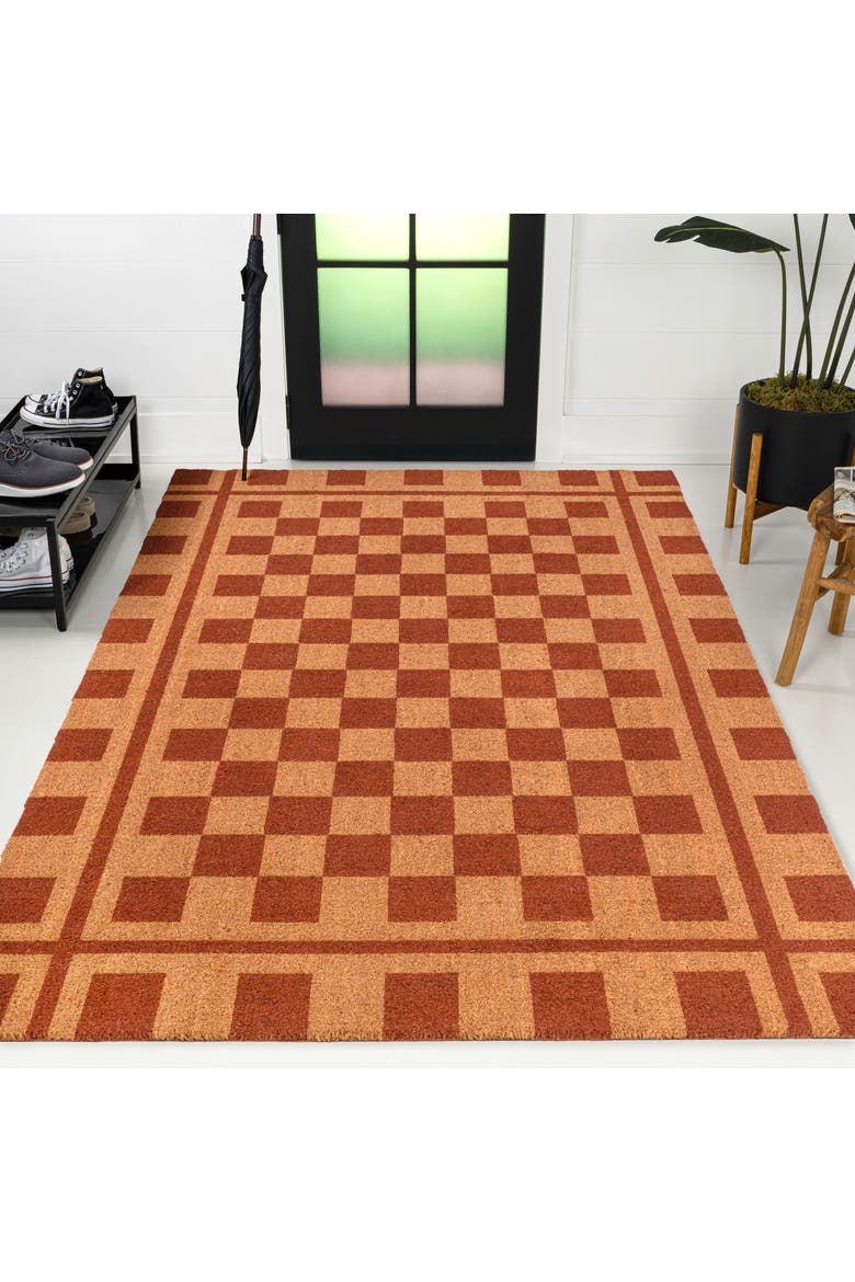 Peater Classic Casual Commerical Natural Coir Mat Indoor/Outdoor, Main, color, Natural Red
