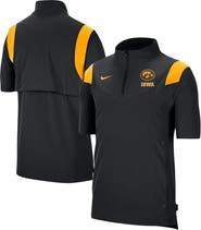 Nike Men's Nike Black Iowa Hawkeyes Coach Short Sleeve Quarter-Zip Jacket