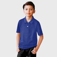 CITY THREADS Boys Soft 100% Cotton Jersey 2-Button Short Sleeve Polo Shirt