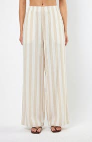Viens Avec Moi The Paloma Stripe Wide Leg Pants