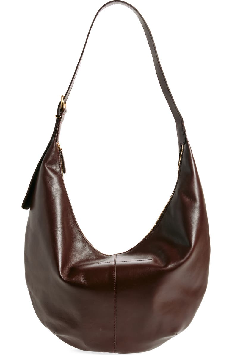 Madewell The Essential Curve Shoulder Bag, Alternate, color, Chocolate Raisin