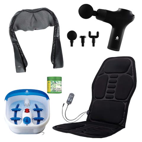 Total Relaxation Bundle Foot Spa, Massage Gun, and More