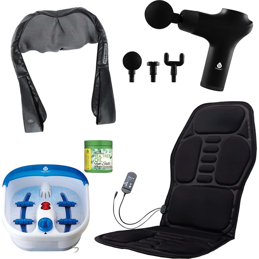 Pursonic Total Relaxation Bundle Foot Spa, Massage Gun, And More In Multicolor