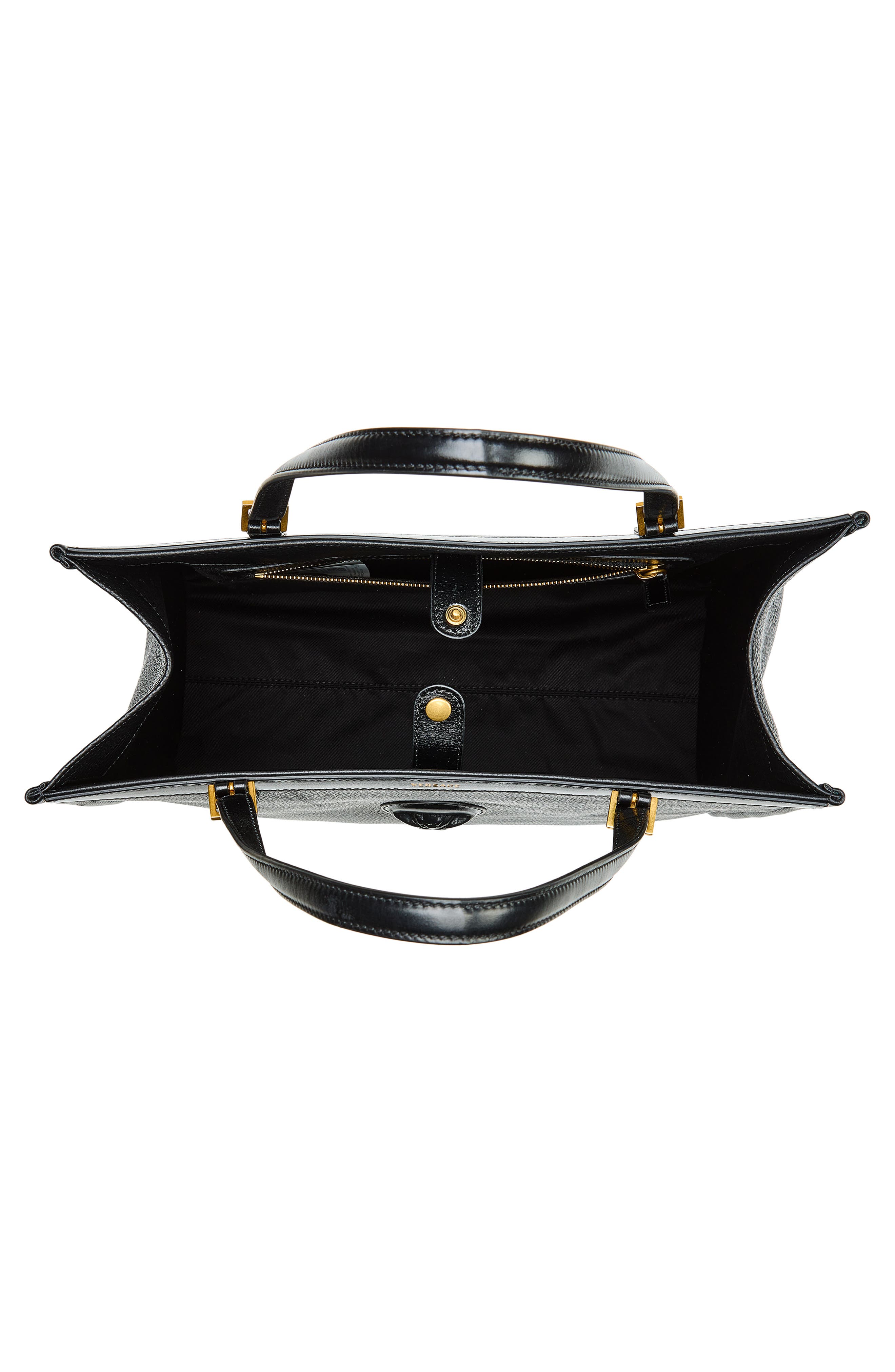 Large Medusa Calf Leather Tote, Alternate, color, BLACK GOLD 82