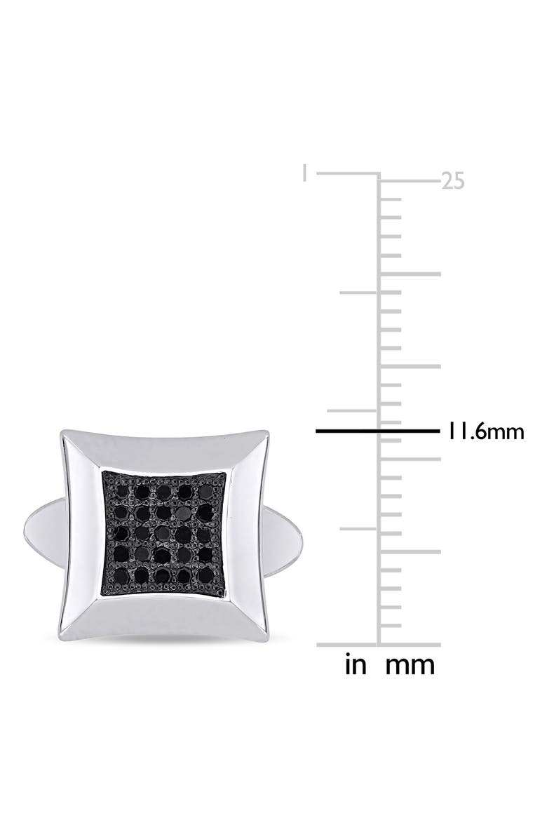 DELMAR Men's Sterling Silver Pavé Black Diamond Cuff Links - 0.25 ctw., Alternate, color,