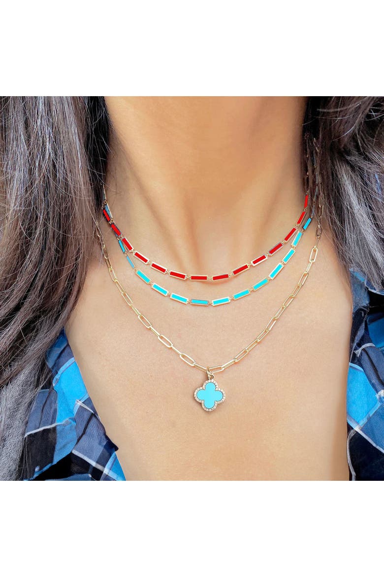 Coral Bar Necklace, Alternate, color, Coral
