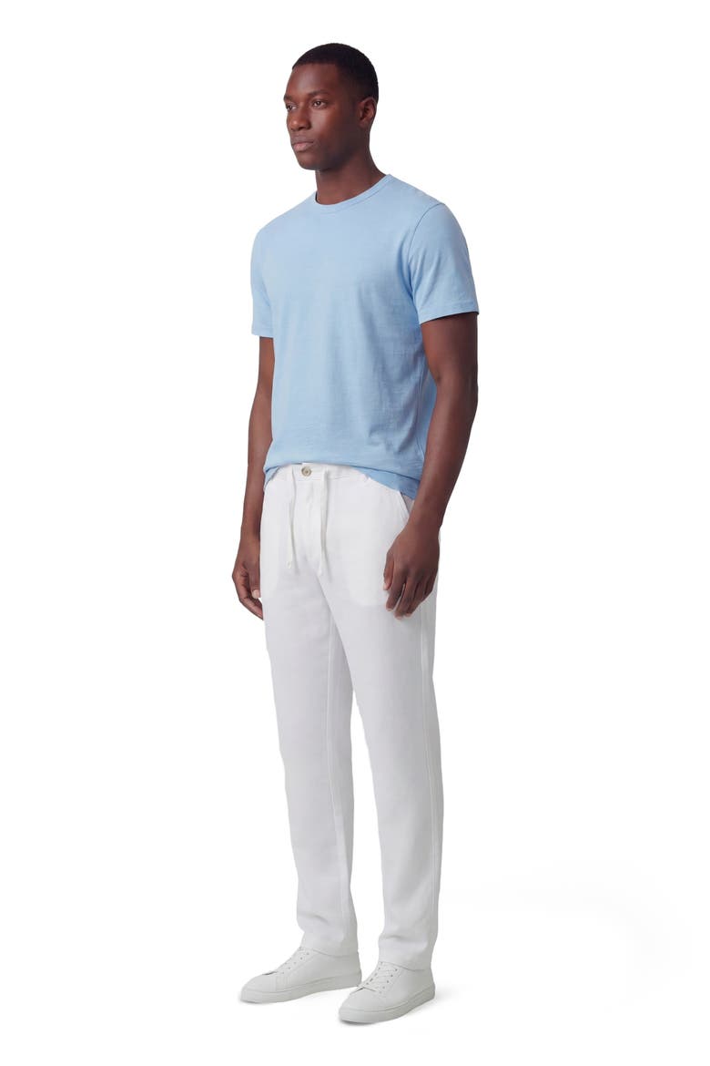 Solid Linen Drawstring Pant, Alternate, color, WHITE