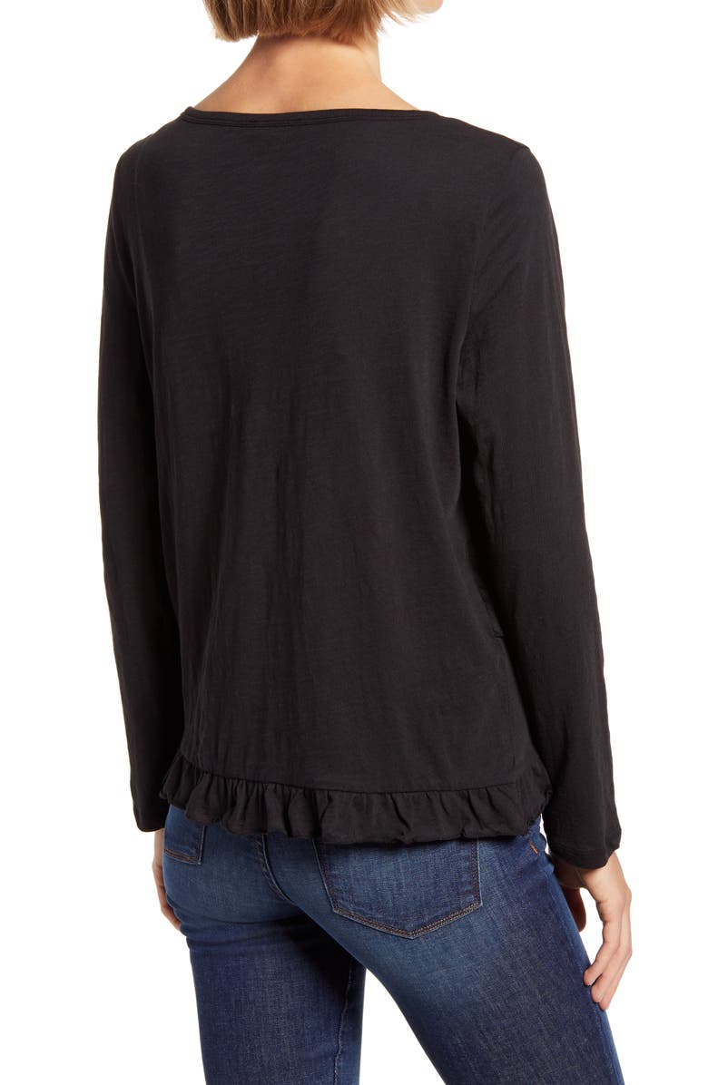 J.Crew Vintage Ruffle Long Sleeve T-Shirt, Alternate, color, 