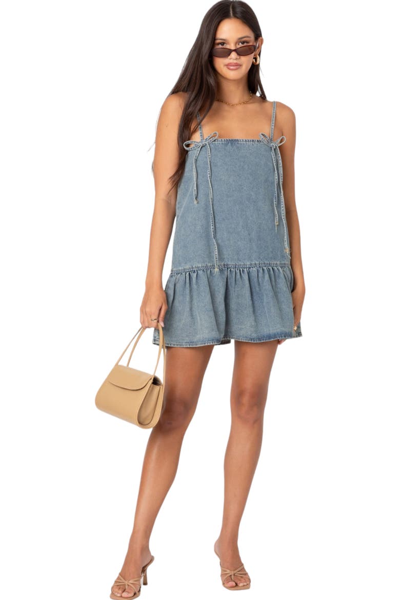 Dylan Denim Shift Minidress, Alternate, color, BLUE-WASHED