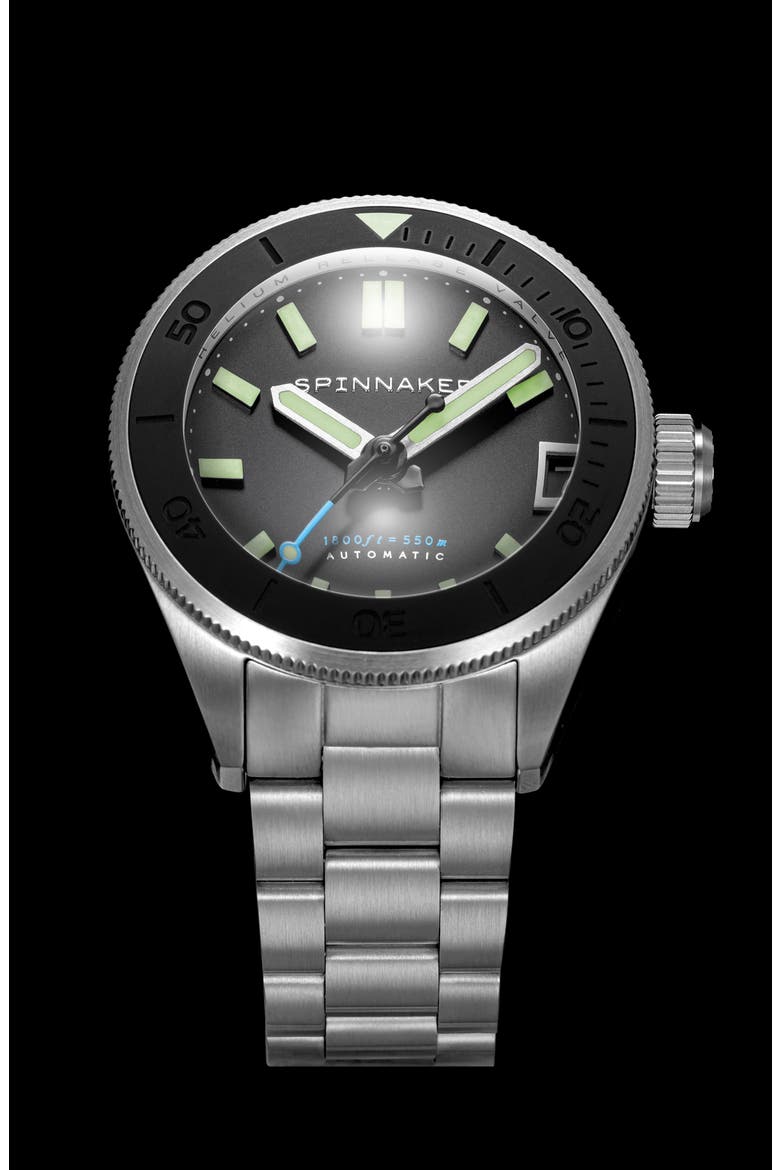 Piccard Automatic Bracelet Watch, 45mm, Alternate, color, BLACK