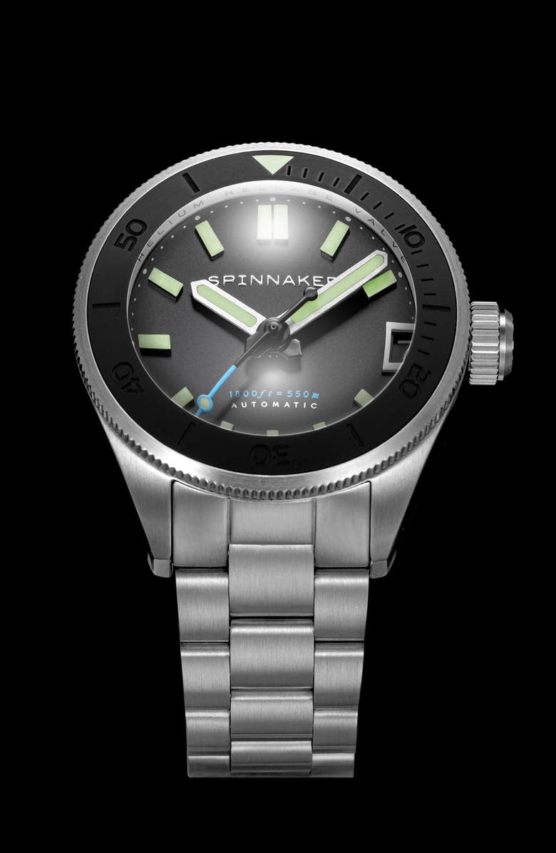 SPINNAKER Piccard Automatic Bracelet Watch, 45mm, Alternate, color, 