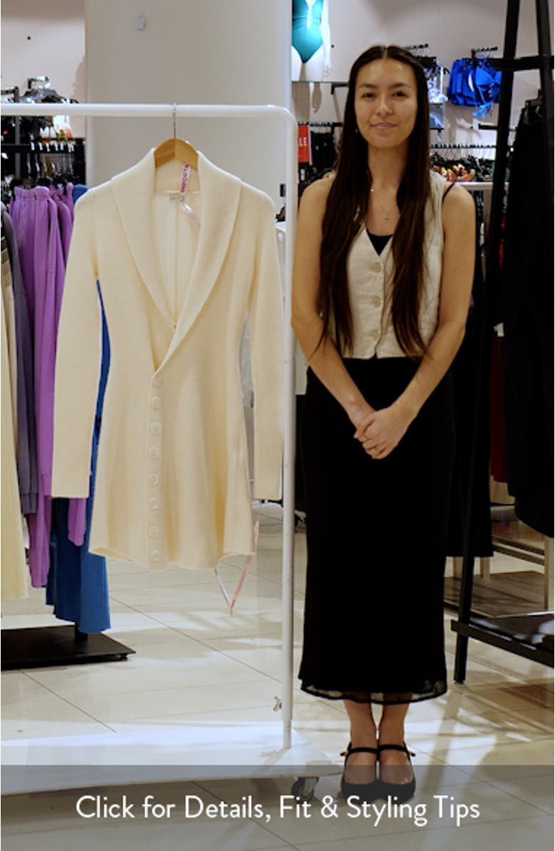 Ayla Plunge Neck Rib Knit Sweater Dress, sales video thumbnail