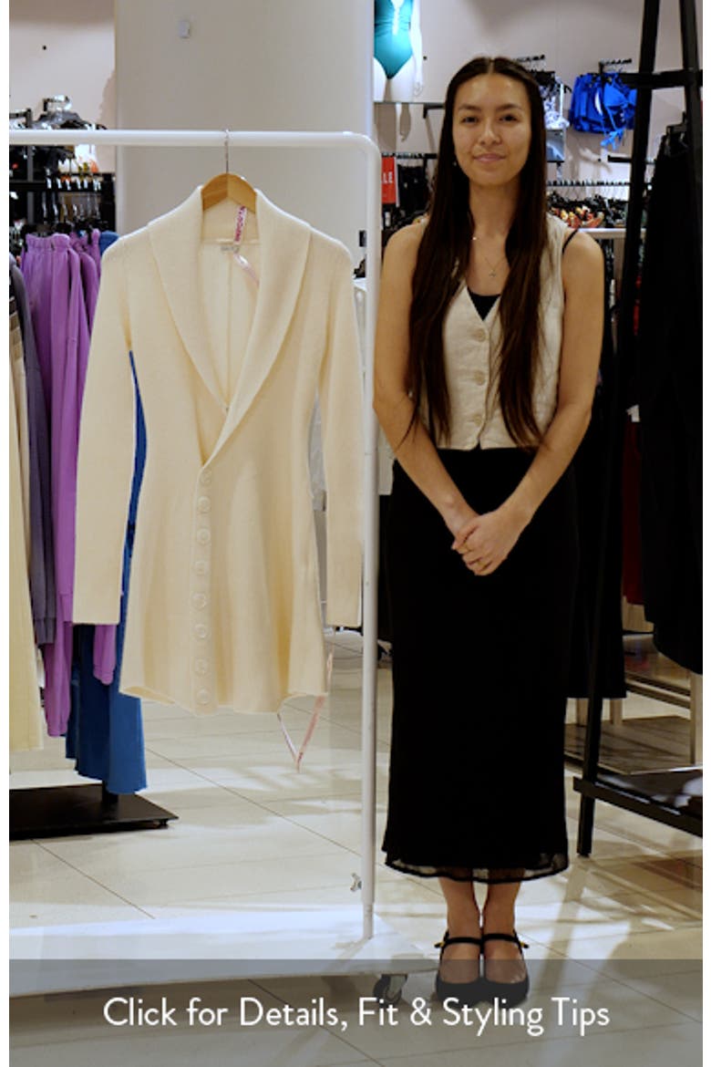 Ayla Plunge Neck Rib Knit Sweater Dress video