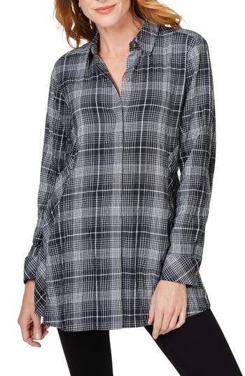 Foxcroft Cici Plaid Non-iron Cotton Blend Tunic