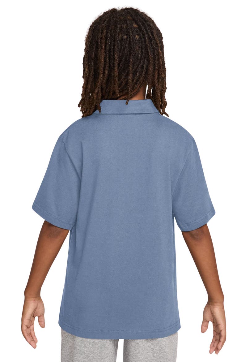 Kids' Sportswear Club Solid Cotton Polo, Alternate, color, WORK BLUE/ WHITE