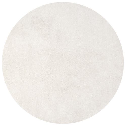 Jonathan Y Haze Solid Low-pile Round Area Rug In Beige/ecru