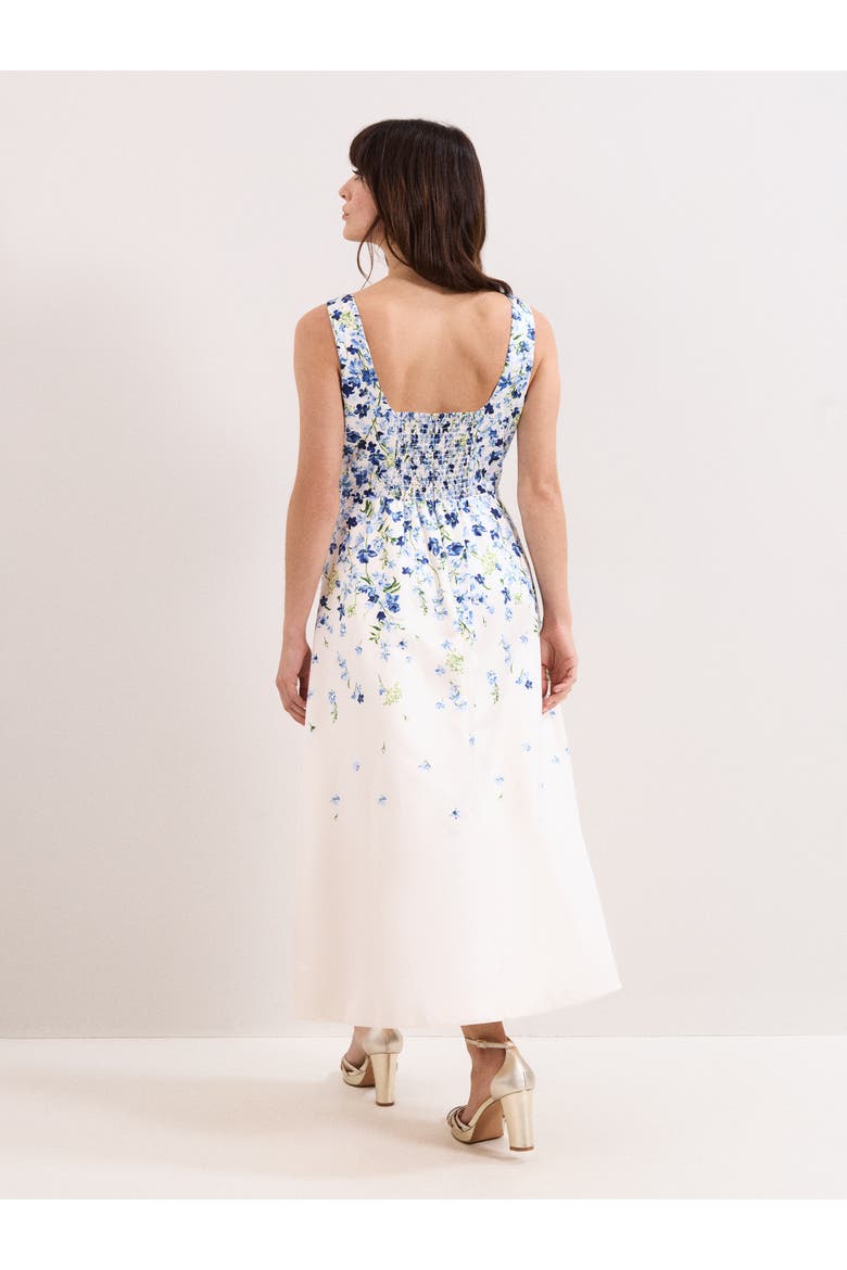 Orla Floral Midi Dress, Alternate, color, Cream