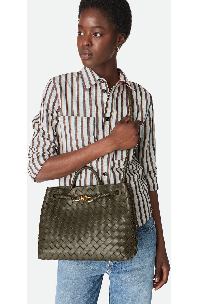 Bottega Veneta Medium Andiamo Intrecciato Shoulder Bag, Alternate, color, 3231 Cypress-M B-Cypress