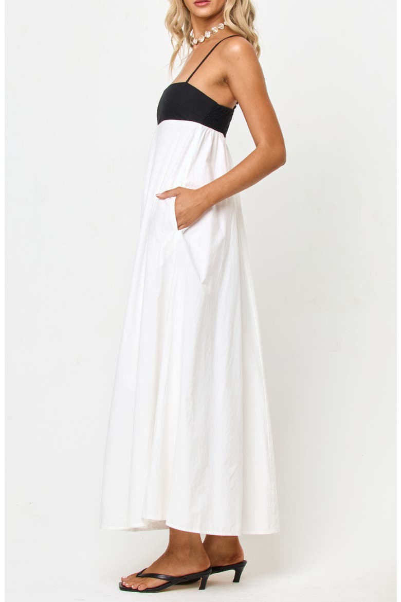 Raveena Cotton Cover-Up Maxi Dress, Alternate, color, BLACK/ CREAM
