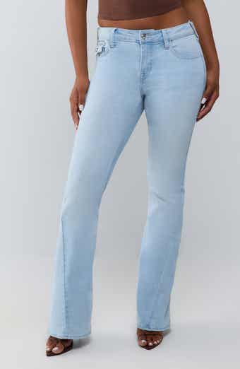 Joey Crystal Mid Rise Flare Jeans