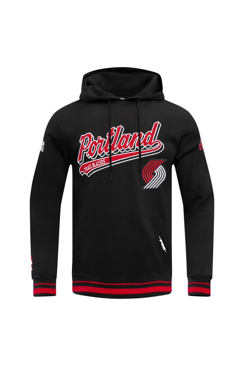 Men's Pro Standard Black Portland Trail Blazers Script Tail Pullover Hoodie, Alternate, color, Black