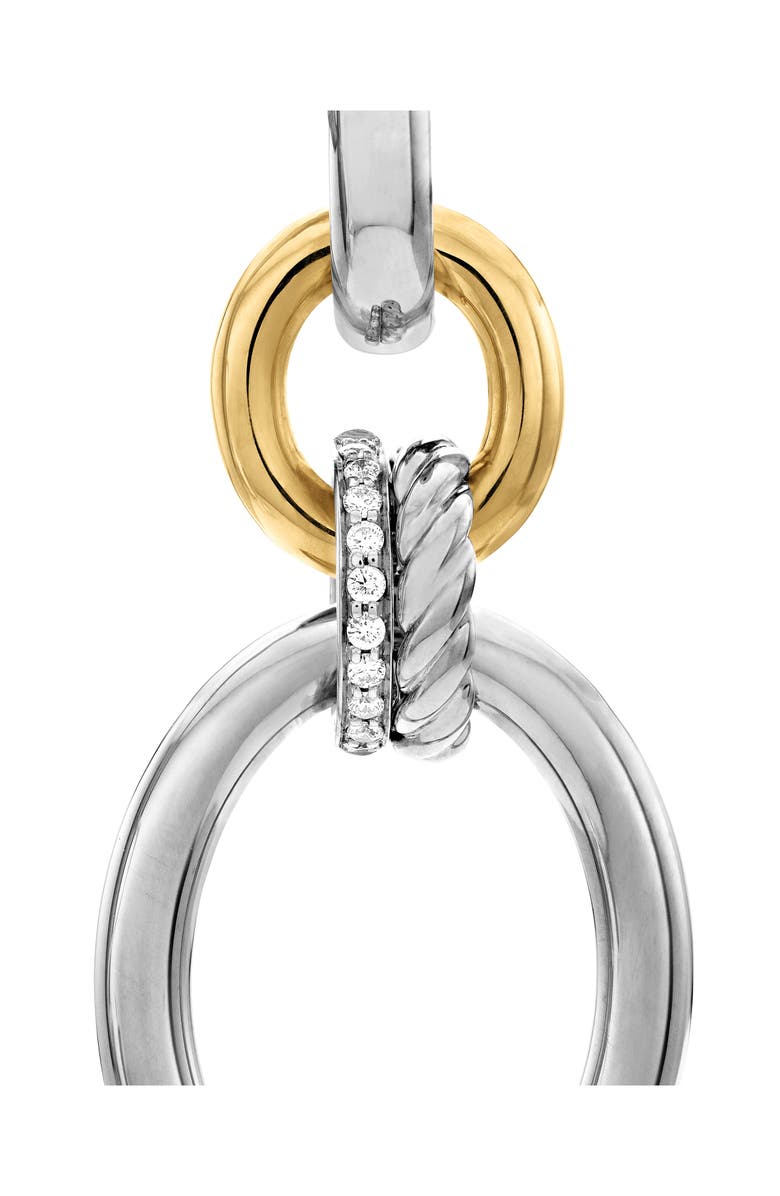 David Yurman Mercer<sup>™</sup> Pavé Diamond Circular Drop Earrings, Alternate, color, Sterling Silver/ 18Ky Gold