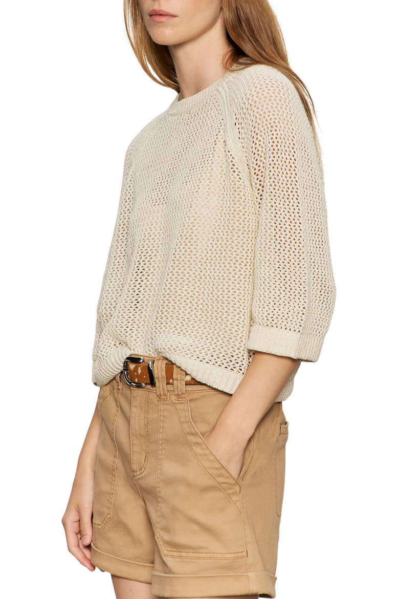 Metallic Openwork Sweater Top, Alternate, color, COLLAGEN WHITE