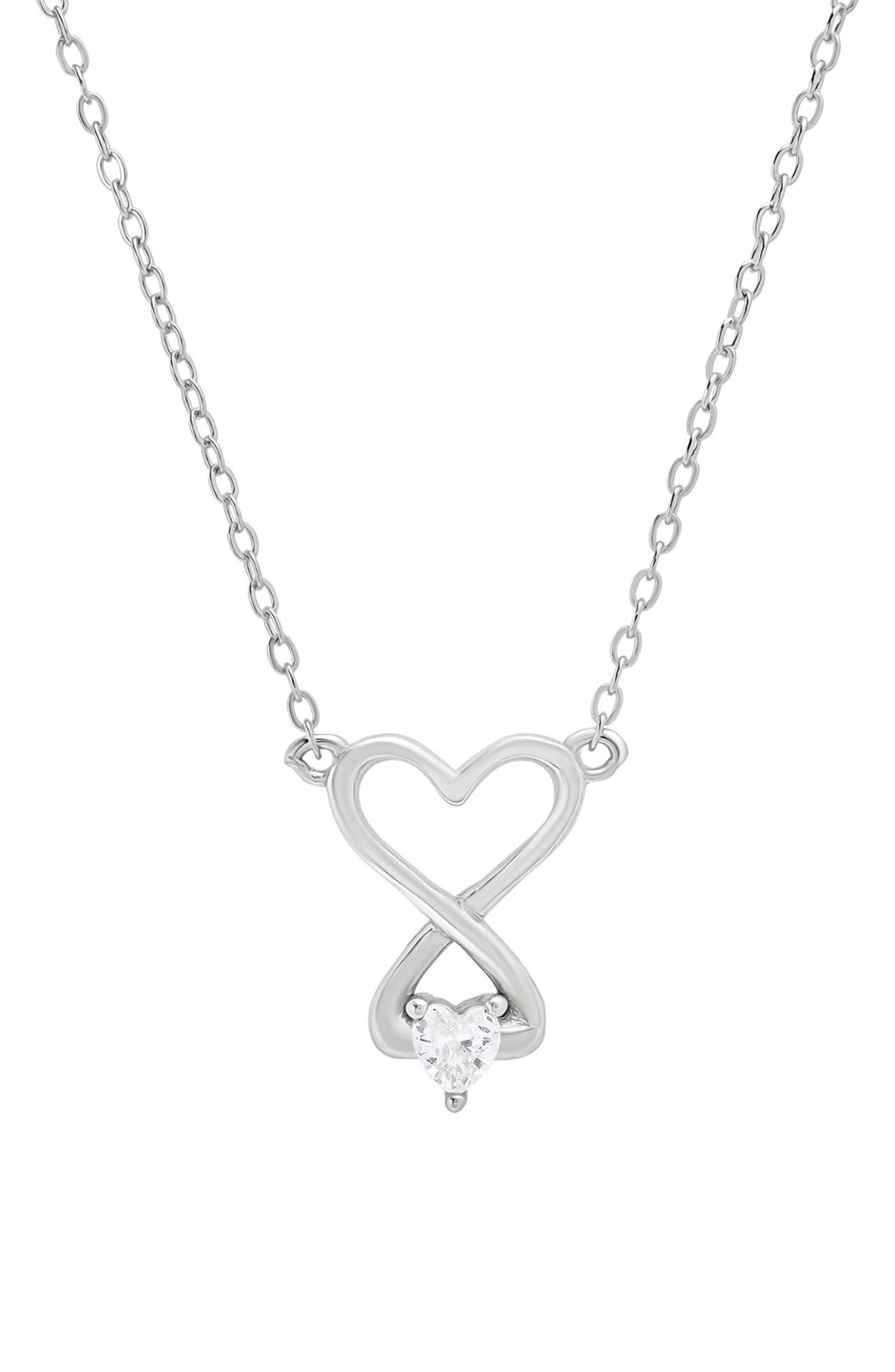 Queen Jewels Cubic Zirconia Infinity Heart Pendant Necklace
