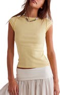 Free People Ever Had Cap Sleeve Cotton T-Shirt