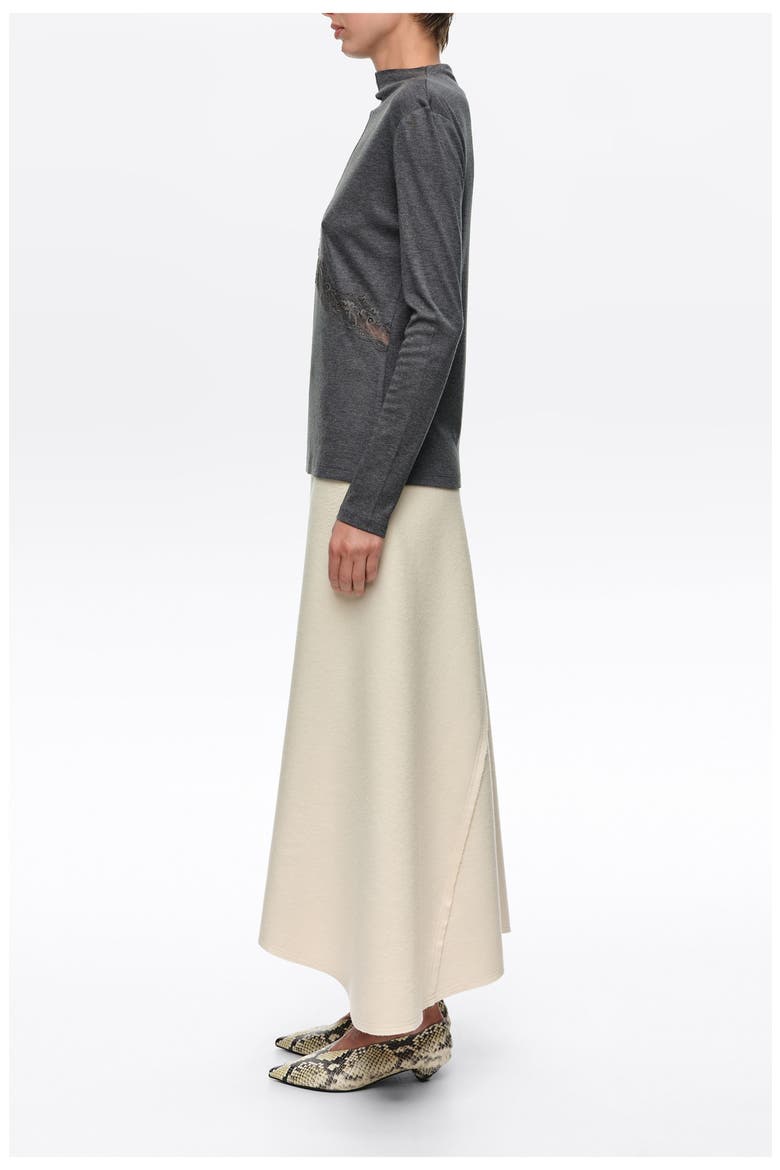 T-shirt with Lace Waist, Alternate, color, DARK GREY
