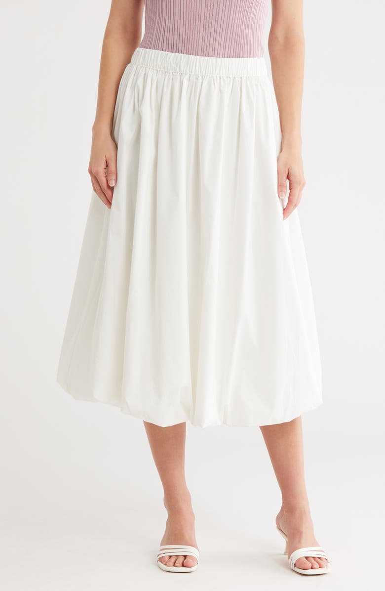 VERO MODA Friba Cotton Blend Bubble Hem Skirt, Main, color, Snow White
