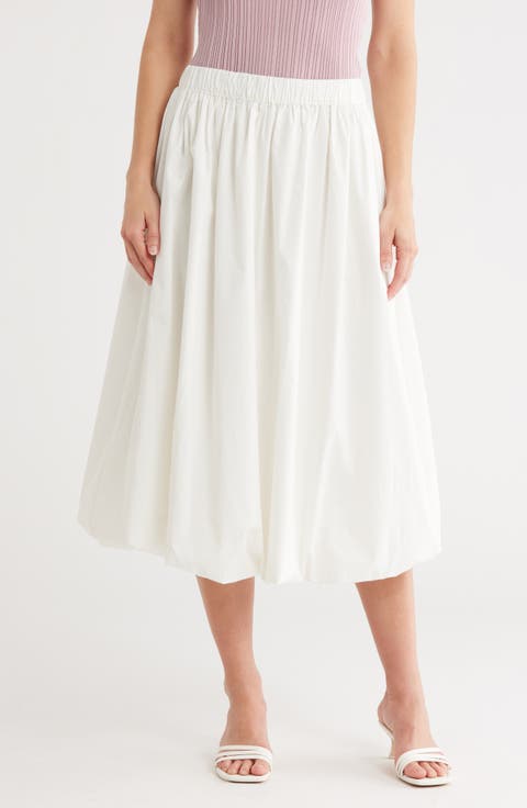 Friba Cotton Blend Bubble Hem Skirt