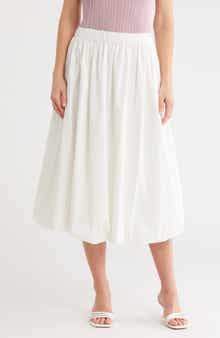 VERO MODA Friba Cotton Blend Bubble Hem Skirt