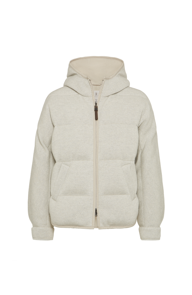 Brunello Cucinelli English rib knit down vest, Main, color, Silver