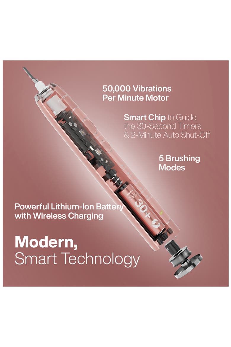 Elite Rechargeable Ultra-Whitening Power Electric Toothbrush, Alternate, color, ROSE GOLD