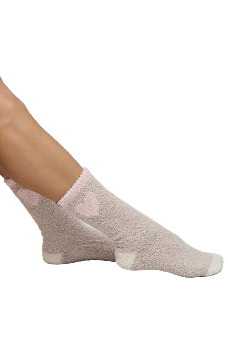 Barefoot Dreams<sup>®</sup> CozyChic<sup>®</sup> Colorblock Heart Crew Socks, Main, color, Stone Multi