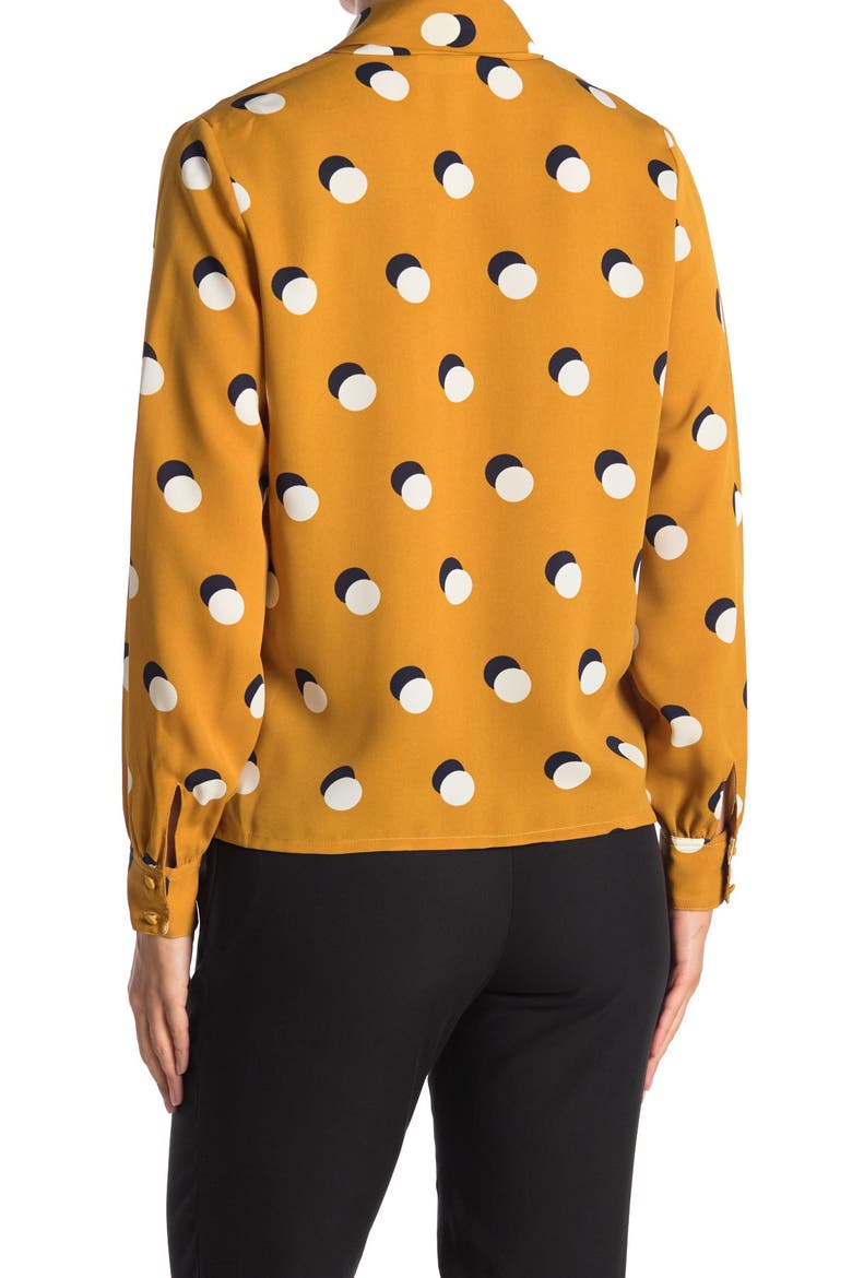 Patterned Shawl Collar Blouse, Alternate, color, YELLOW