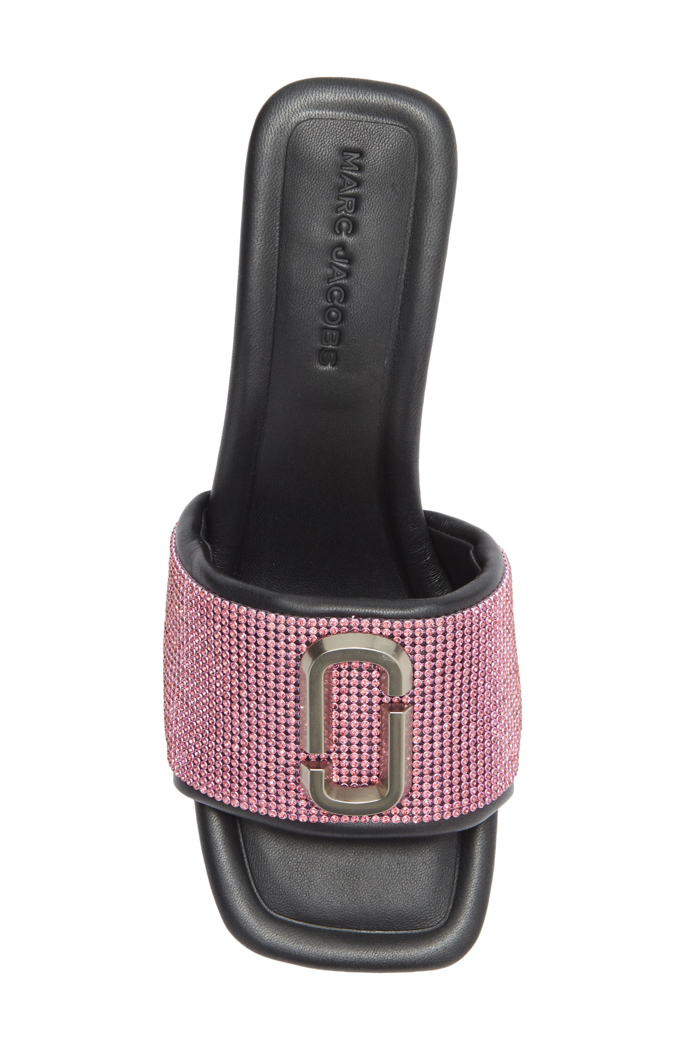 Marc Jacobs The 'J' Slide Sandal, Alternate, color, Black/ Petal Pink