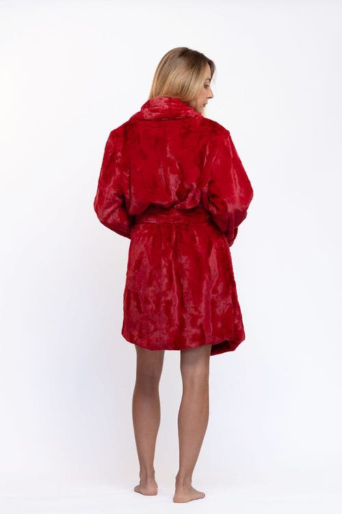 Sea To Me Blankets Ojai Retreat Robe With Silky Lining In Red