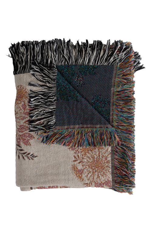 Deny Designs Avenie Cottage Garden Fringe Throw Blanket In Neutral