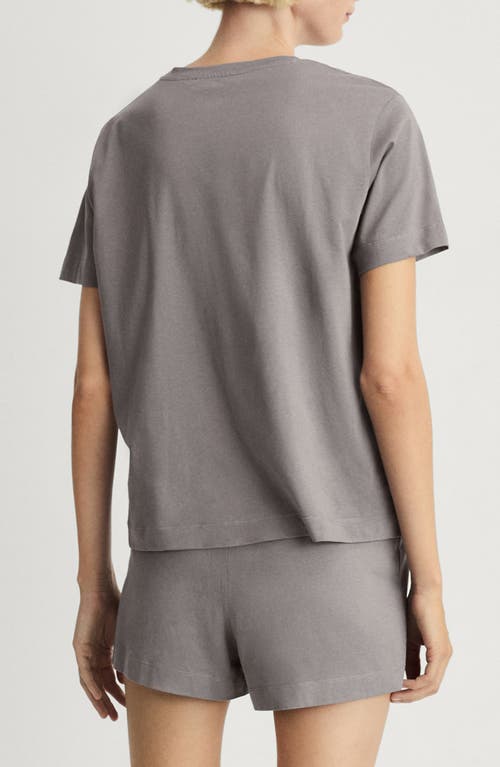 Mango Short Cotton Pajamas In Medium Grey