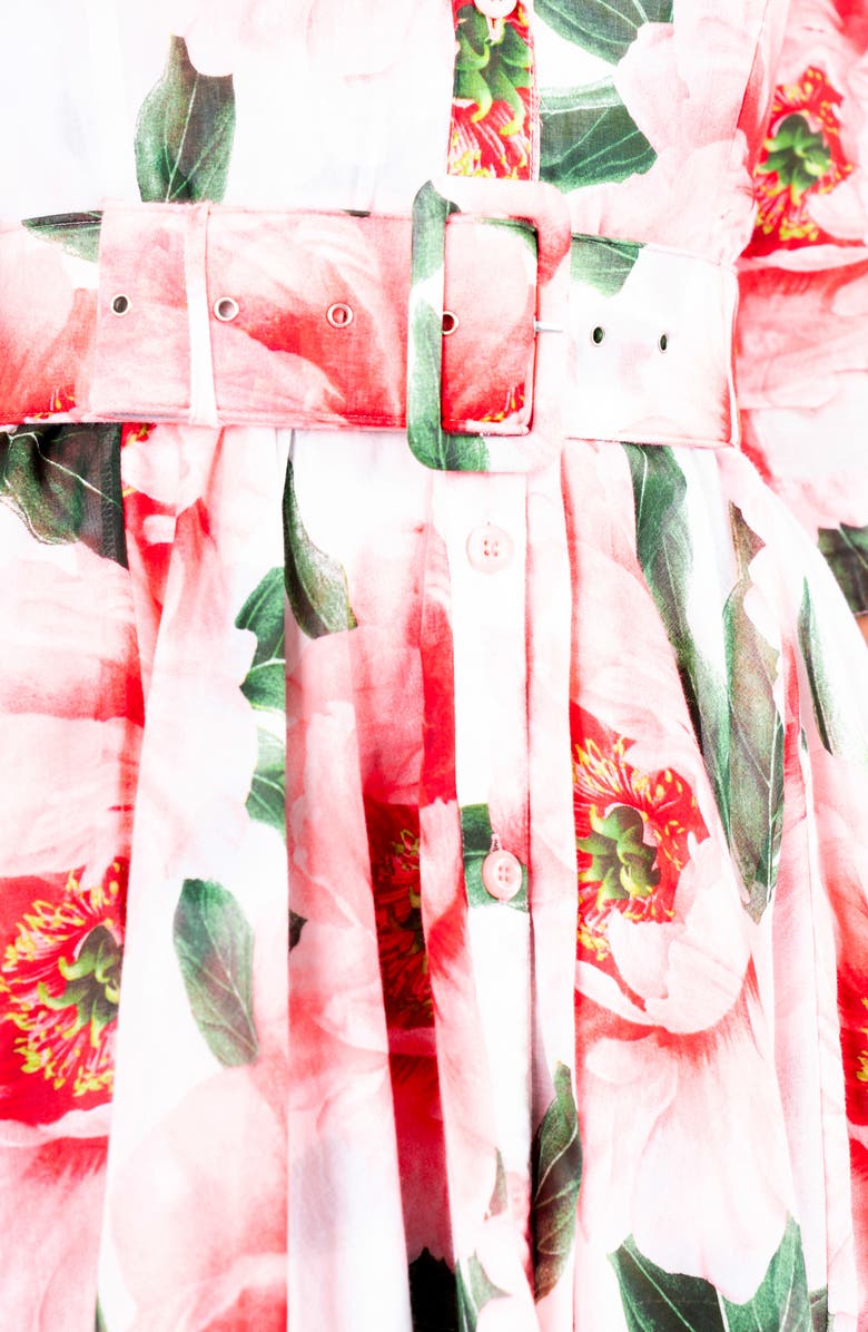 SAMANTHA SUNG A-Line Midi Aster Shirtdress, Alternate, color, Pastel Magnolia
