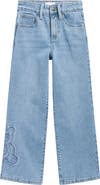 YMI Kids' Bear Patch Wide Leg Jeans