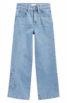 YMI Kids' Bear Patch Wide Leg Jeans