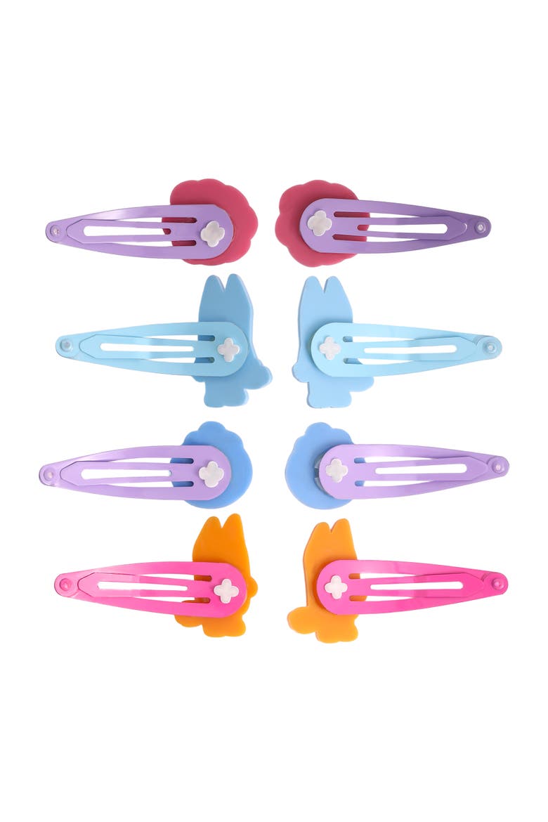 Hair Clips 8-Piece Set Official License, Snap Back Hair Clip, Bluey Accessories, Alternate, color, Multicolored