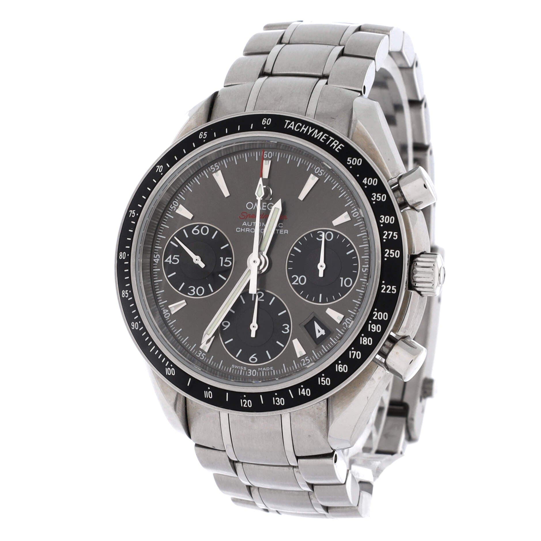 Speedmaster Date/Day-Date Chronograph Automatic Watch Stainless Steel 40, Alternate, color, Metallic Silver